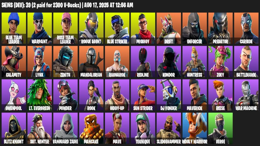 Diverse Fortnite Collection with 39 Unique Skins 🎭🖥