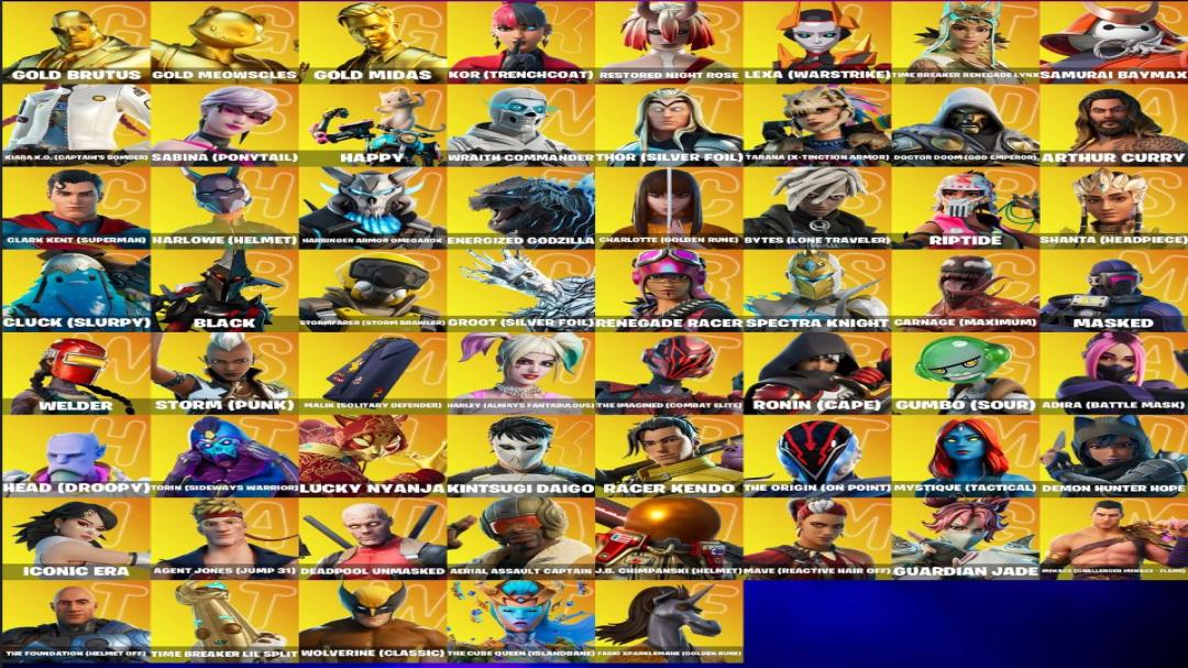 Diverse Fortnite Collection with 166 Unique Skins 🎭🖥