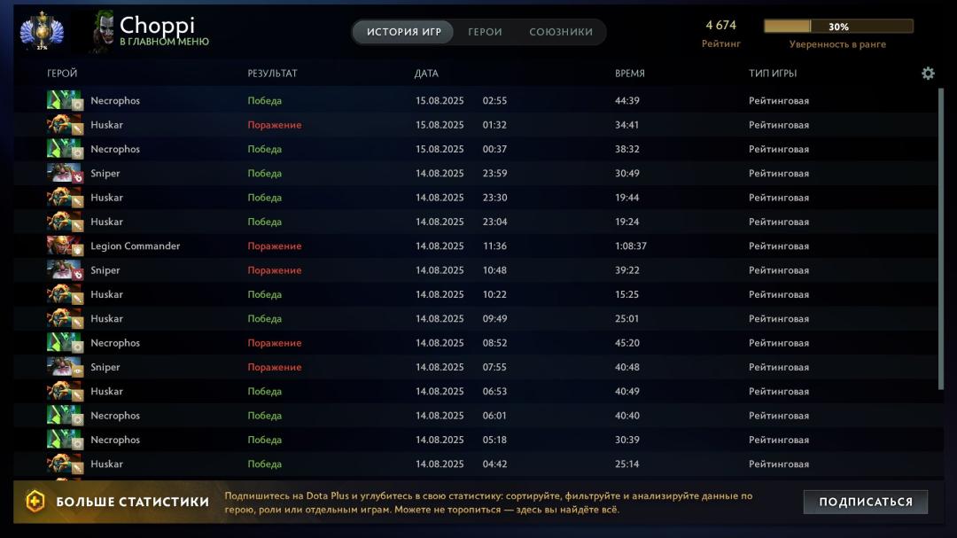 Ranked Dota 2 Account with 4674 MMR and 1334 Hours Played