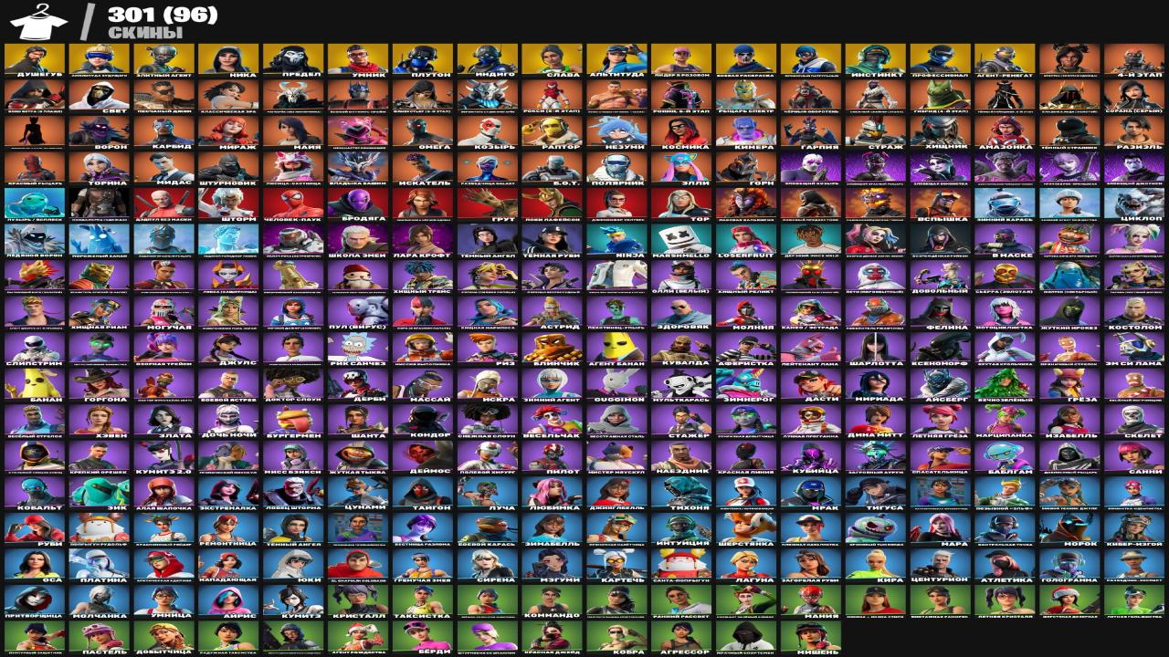 Diverse Fortnite Collection with 205 Unique Skins 🎭🖥