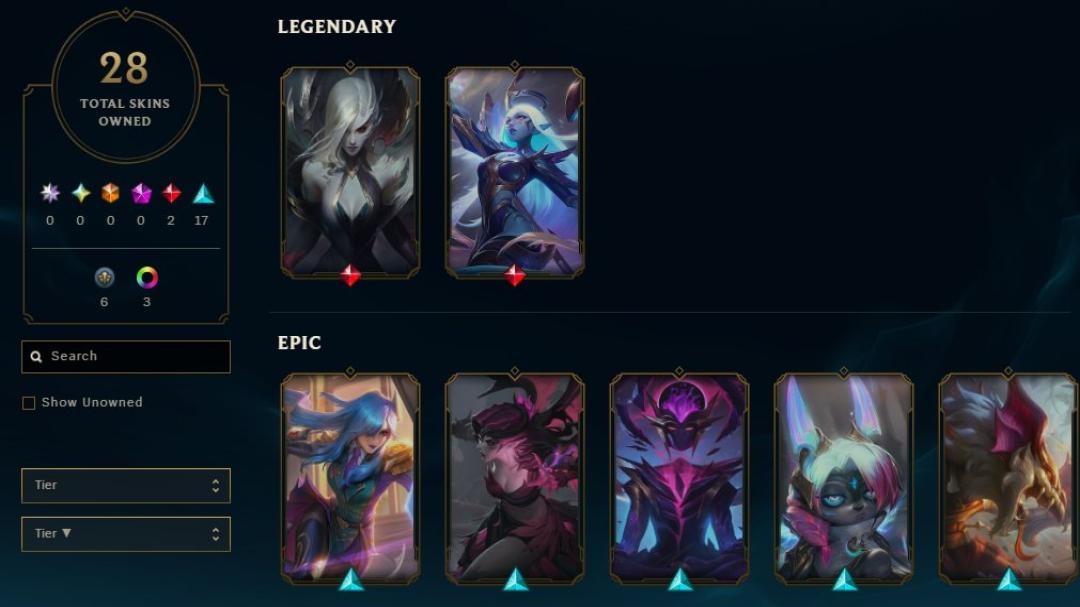Unranked Account with 51 Champions and 23 Skins on EU West