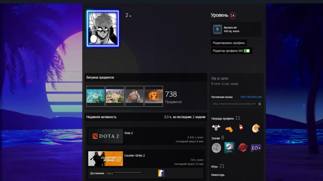 Ranked Dota 2 Account with 3418 Hours of Playtime