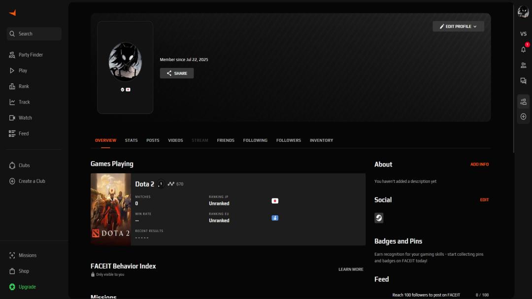 FACEIT Account with Registration Available