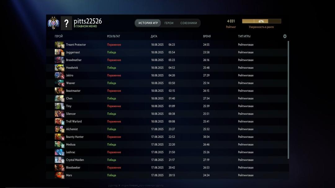 🏅 MMR 4031 | 🕒 186h | 🛡 Integrity 12000