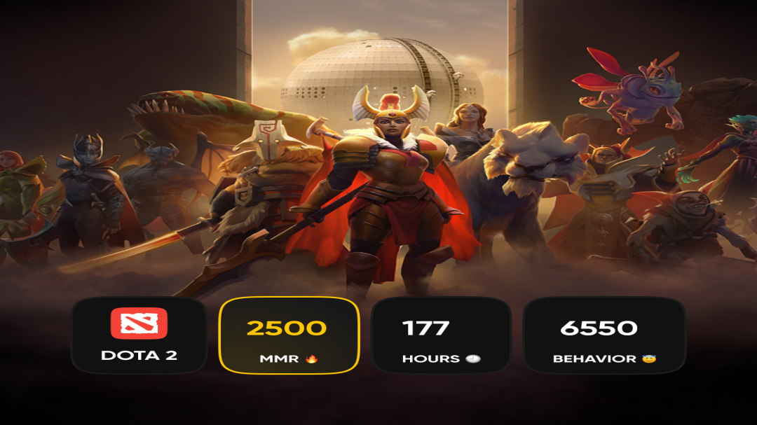 Rated Dota 2 Account with 2500 MMR and High Behavior Score