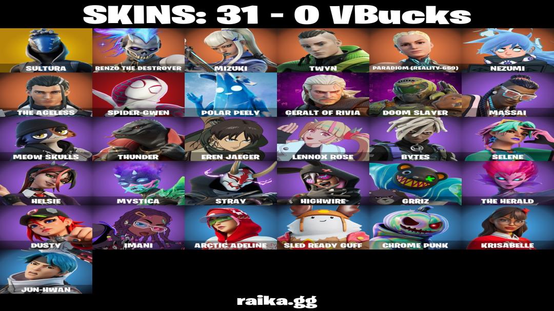 Diverse Fortnite Collection with 31 Unique Skins on PC 🎭🖥