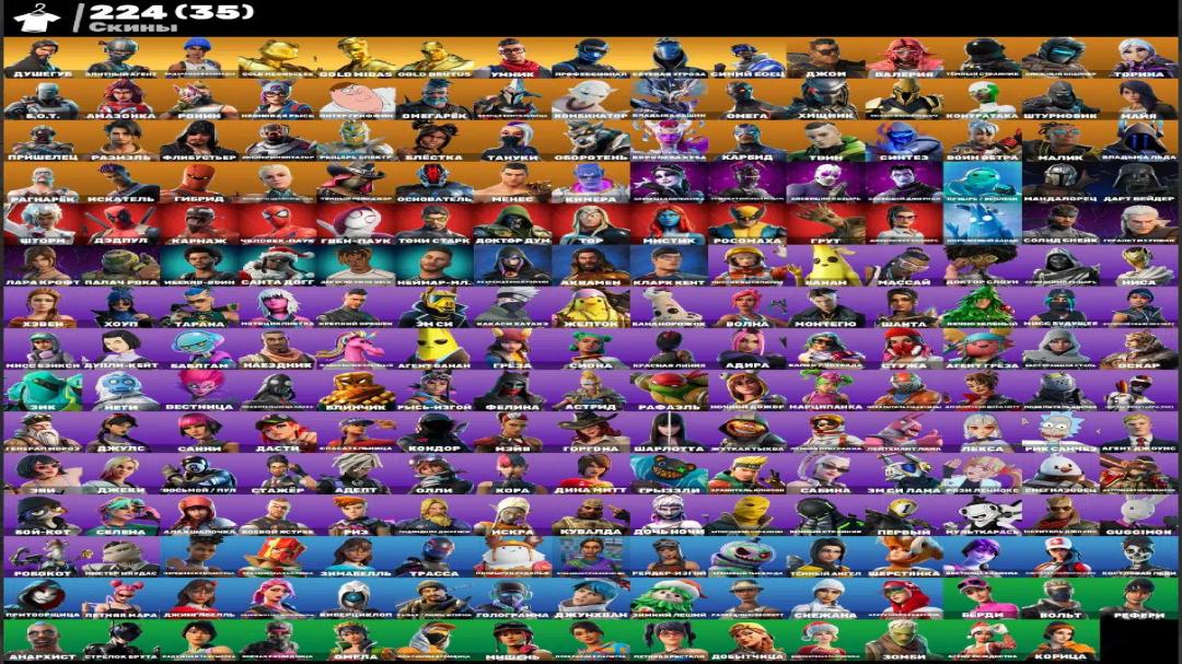 Diverse Fortnite Collection with 224 Unique Skins 🖥🎭