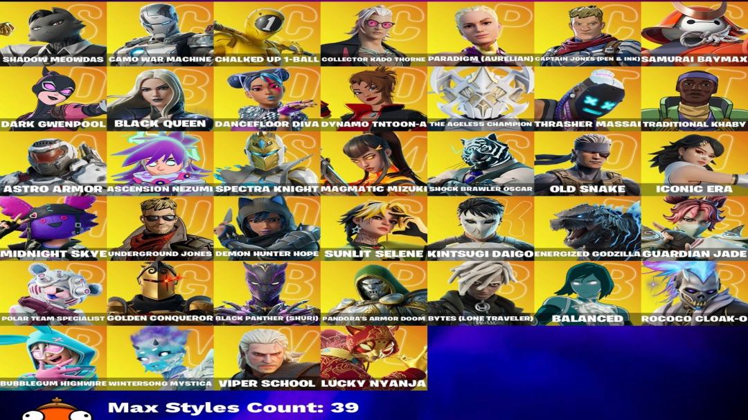 Diverse Fortnite Collection with 84 Unique Skins 🎭🖥