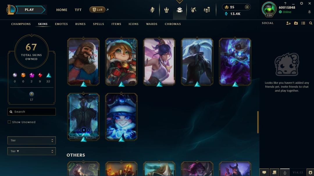 EU West Account with 78 Champions and 67 Skins, Level 129