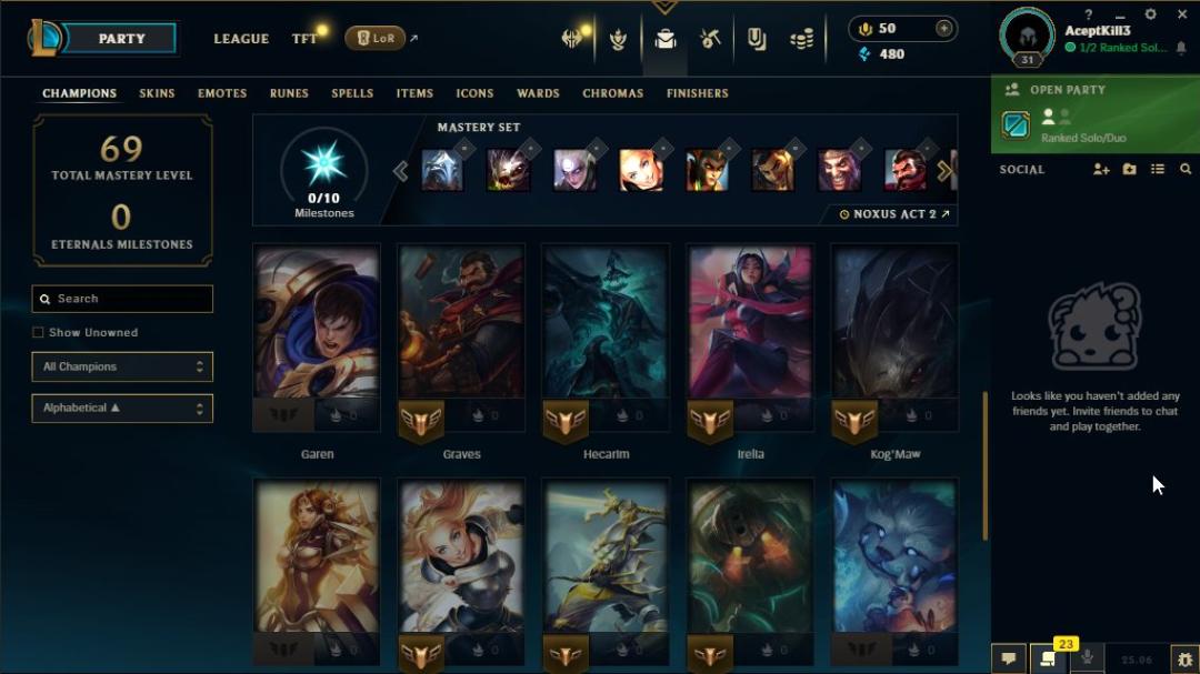Silver Rank Account with 21 Champions and 5 Skins on EU West
