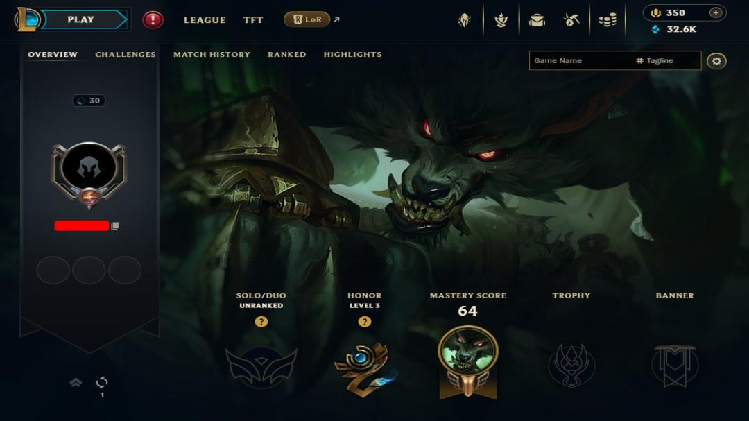EU West Account - Level 30, 3 Champions, 9 Skins, Unranked