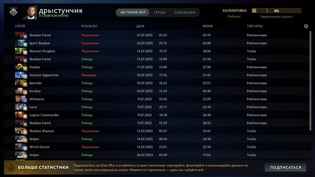 Dota 2 Account with 2175 Hours and 1300 MMR