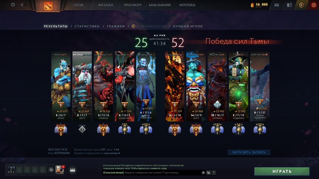 High-Ranked Dota 2 Account with 6068 MMR and 2337 Hours Played