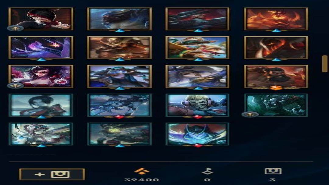 Gold Account with 126 Champions and 264 Skins on EU West