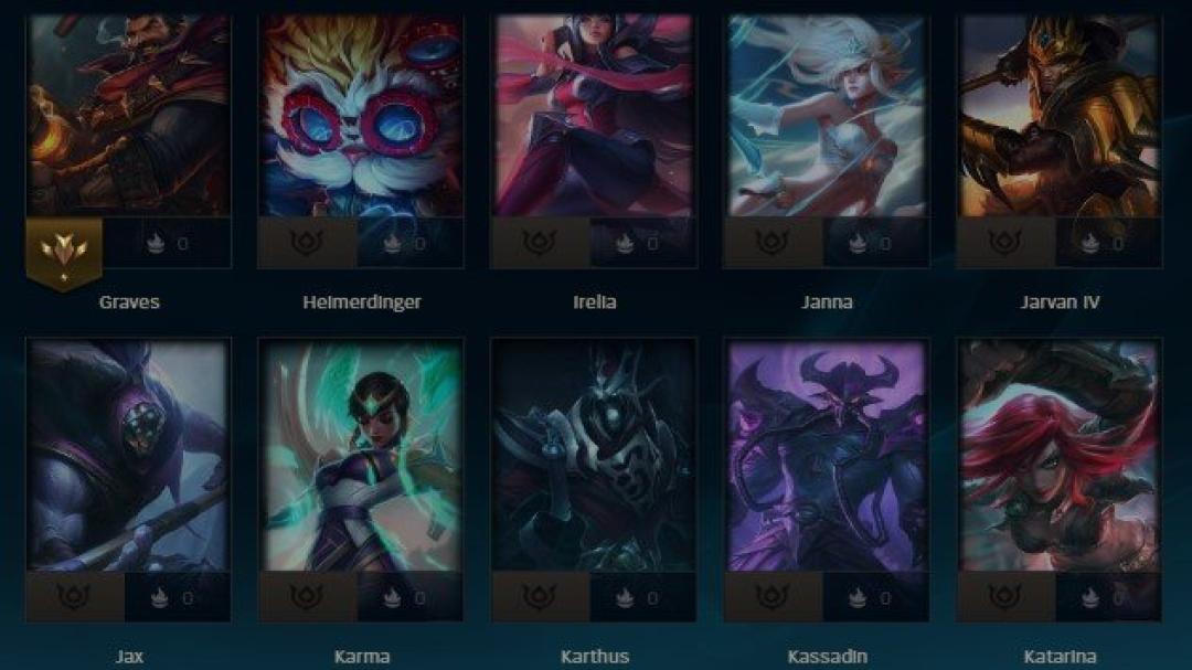 Unranked Level 30 Account with 72 Champions and 35 Skins