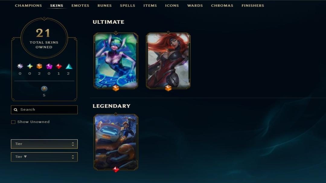Unranked EU West Account with 21 Champions and 9 Skins