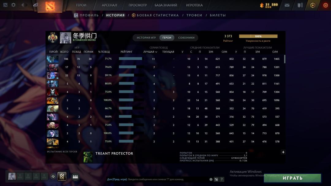 Reliable Ranked Account with 3373 MMR and 415 Hours Played