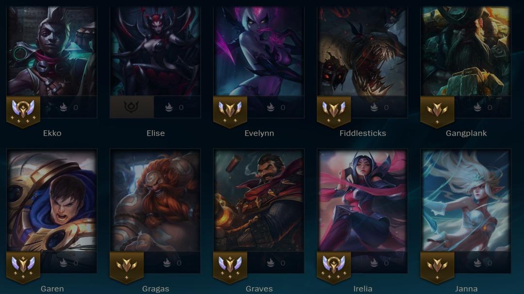 Level 72 Account with 58 Champions and 23 Skins on EU Nordic &amp; East