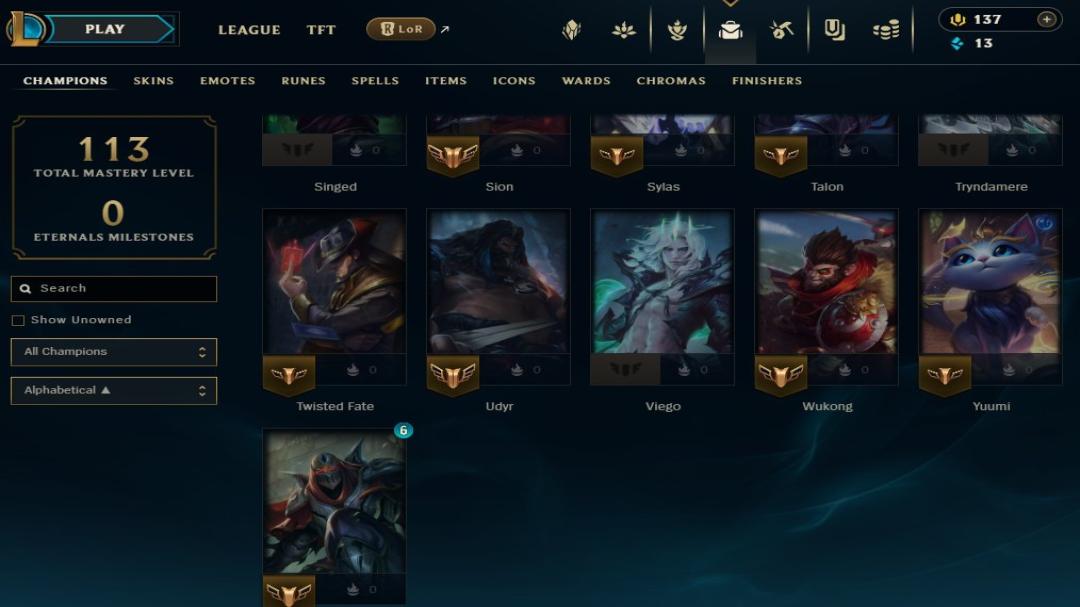 Diamond Account with 36 Champions and 34 Skins on EU West