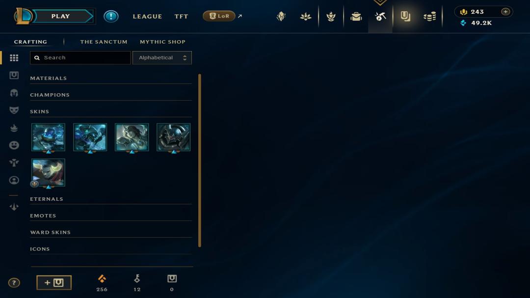 Diverse Collection with 170 Champions and 348 Skins