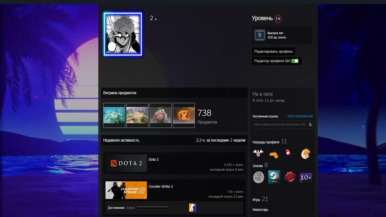 Ranked Dota 2 Account with 3418 Hours of Playtime