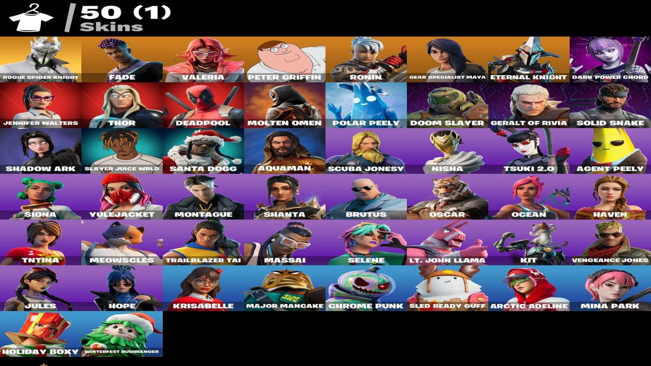 Diverse Collection of 50 Unique Skins for PC Battle Royale