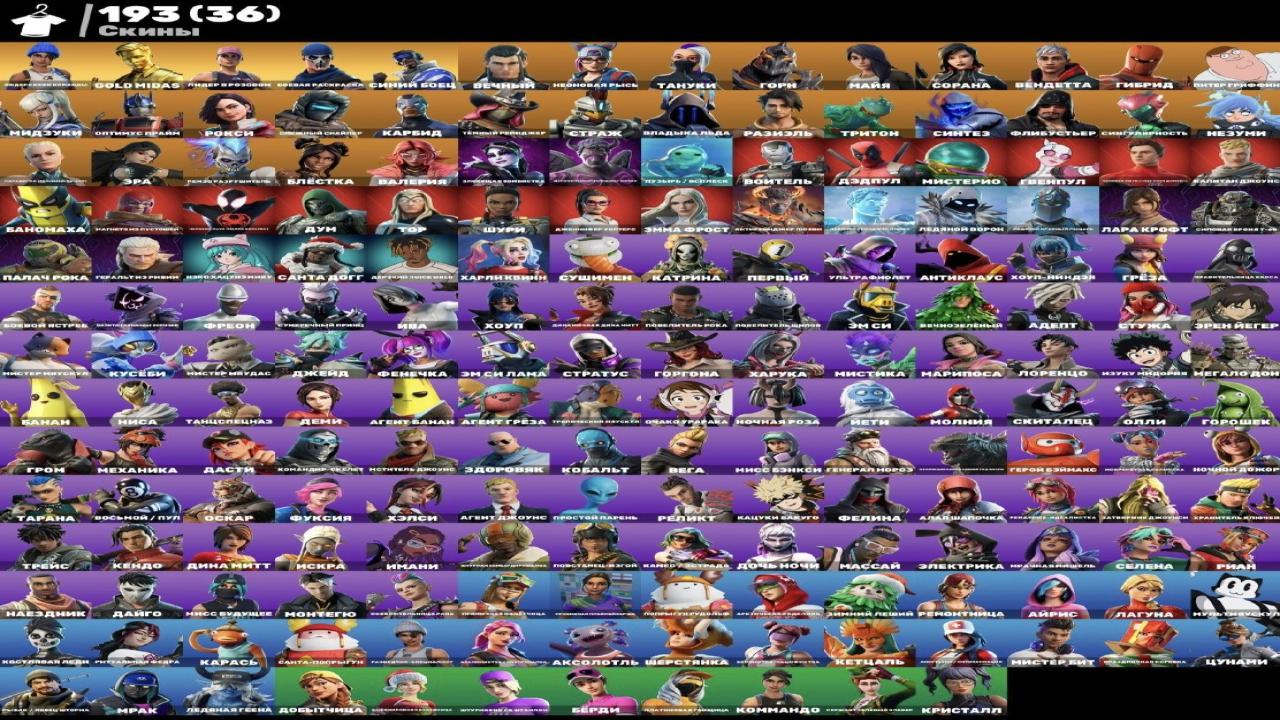 Diverse Fortnite Collection with 193 Unique Skins 🖥🎭
