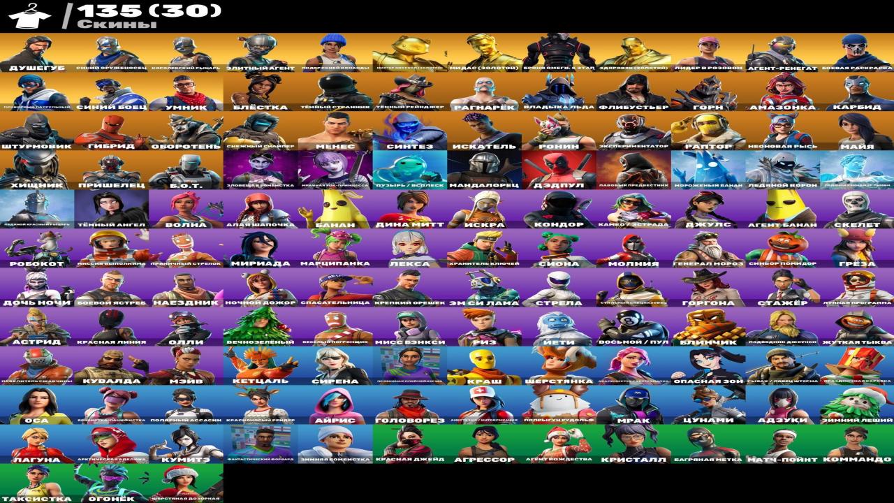 Diverse Fortnite Collection with 135 Unique Skins on PC 🎭🖥