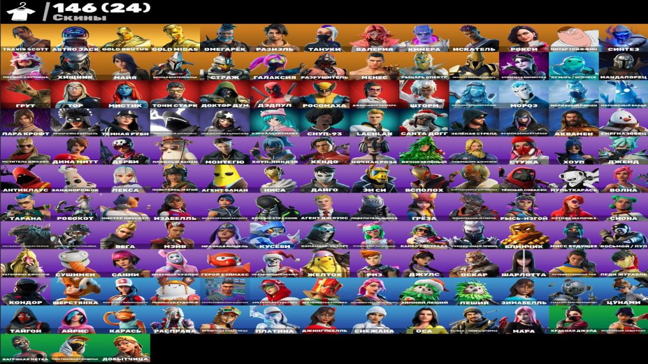 Diverse Fortnite Collection with 146 Unique Skins on PC 🎭🖥