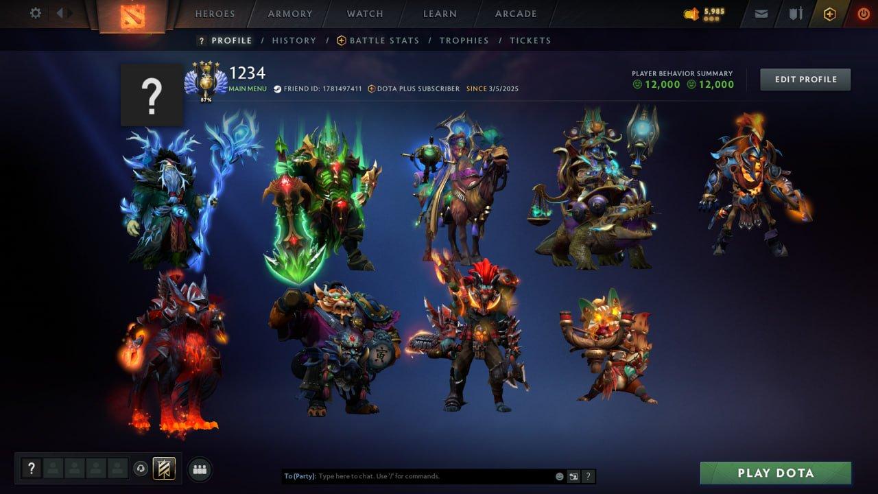 High-Ranked Dota 2 Account with 5400 MMR and 1500 Hours Played