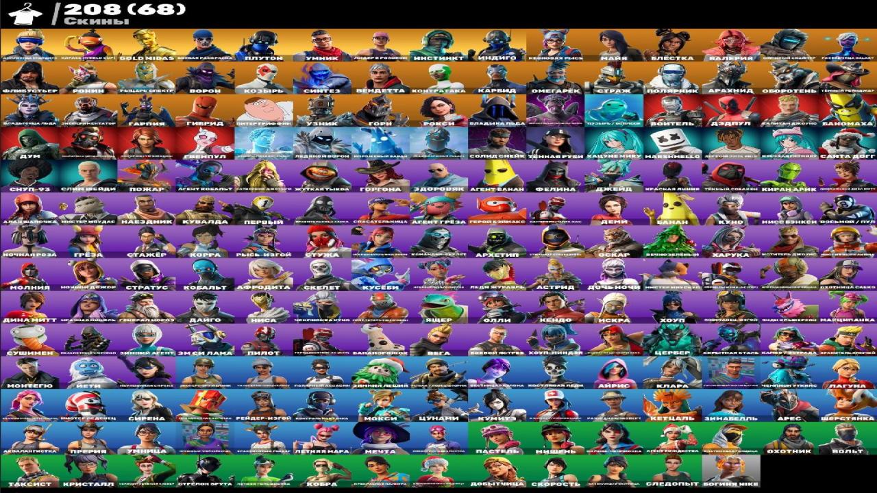 Collection of 208 Unique Skins for PC Battle Royale 🎭🖥