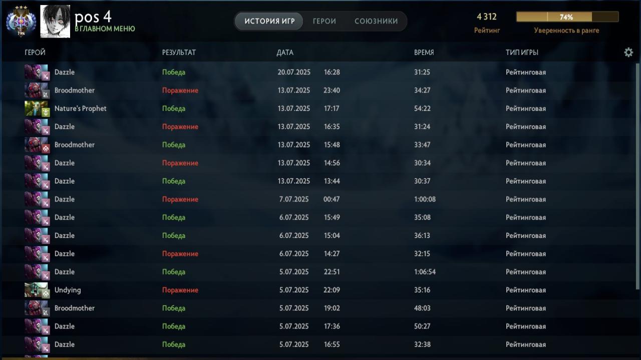 High-Ranked Dota 2 Account with 4300 MMR and 2964 Hours