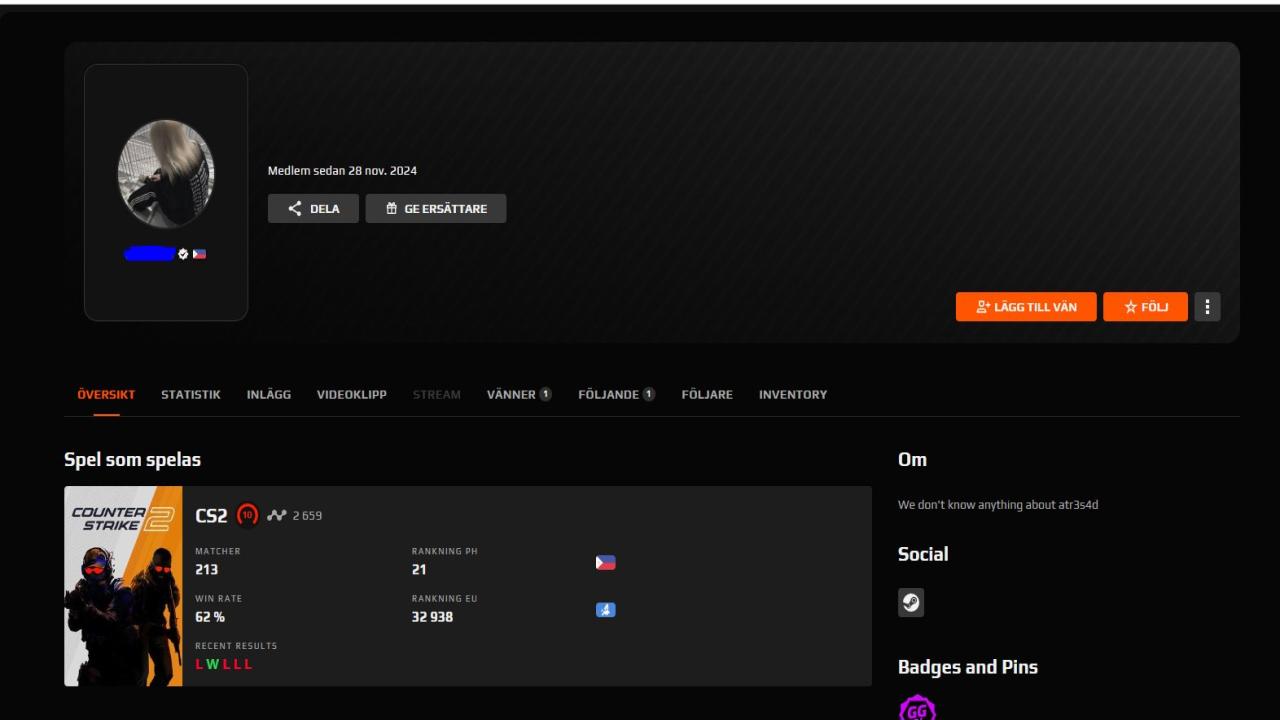 FACEIT Account with 2659 ELO and Registration Available