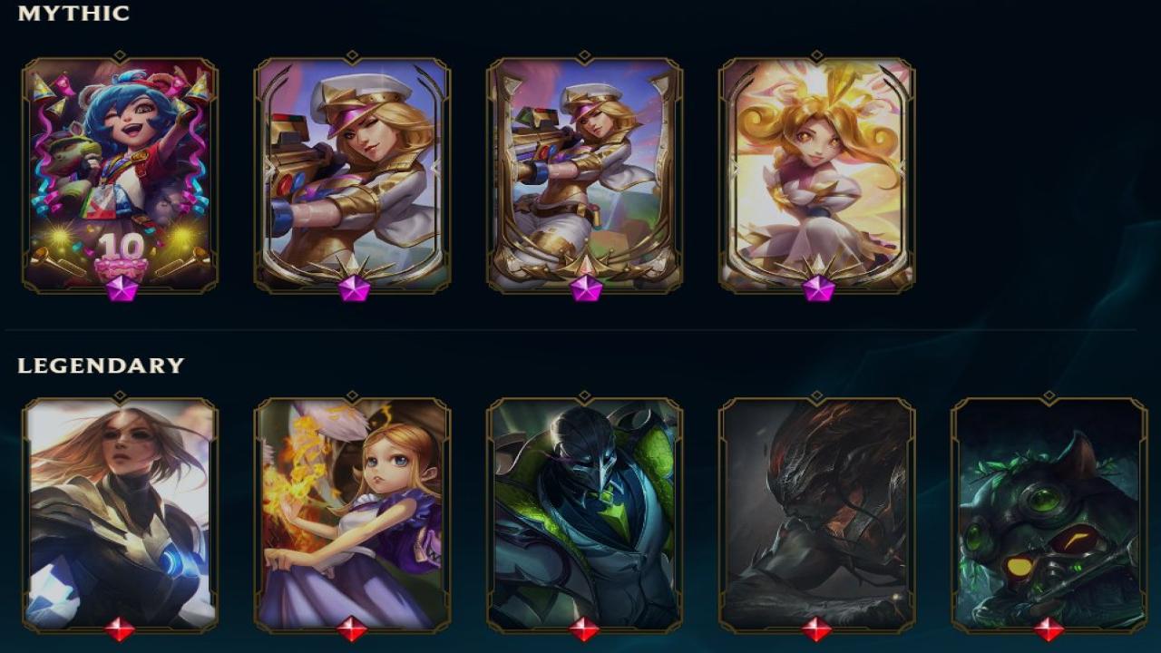 Diverse Champions and Skins on EU West, Level 92, Unranked