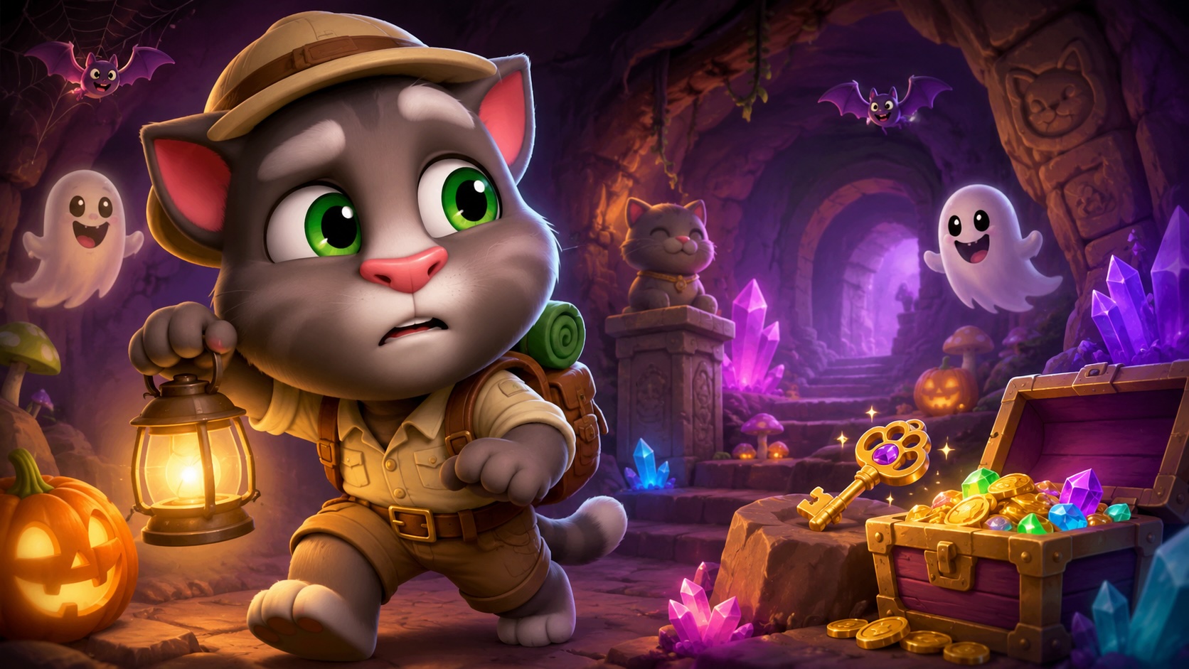 My Talking Tom 2 adds Spooky Quest underground mode