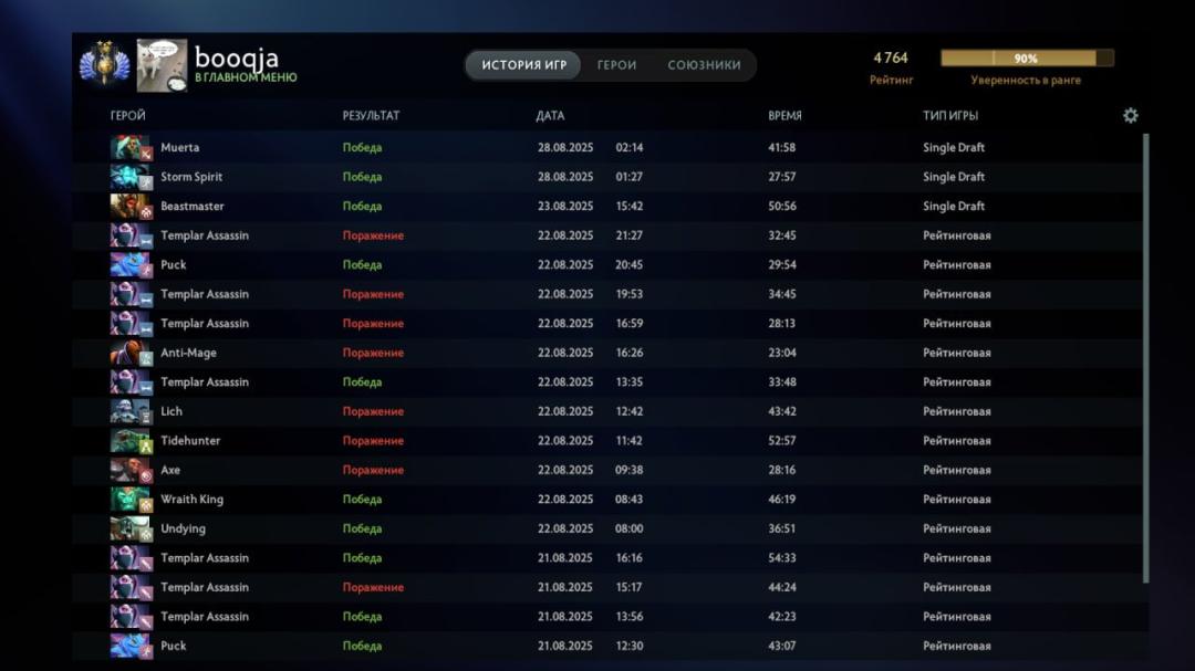 🏅 MMR 4764 | 🕒 493h | 🛡 Integrity 8209