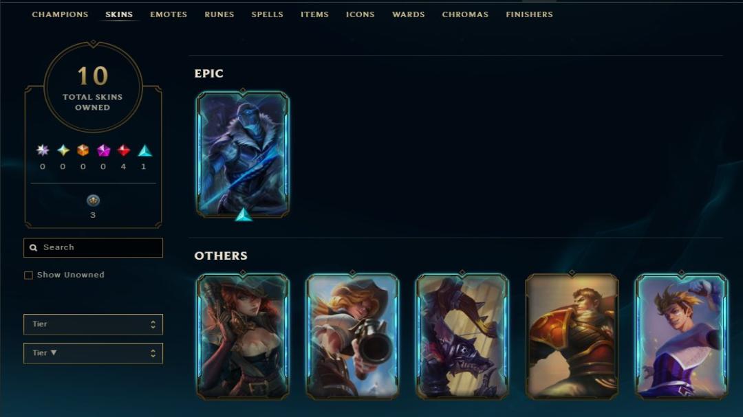 Unranked EU West Account with 43 Champions and 13 Skins