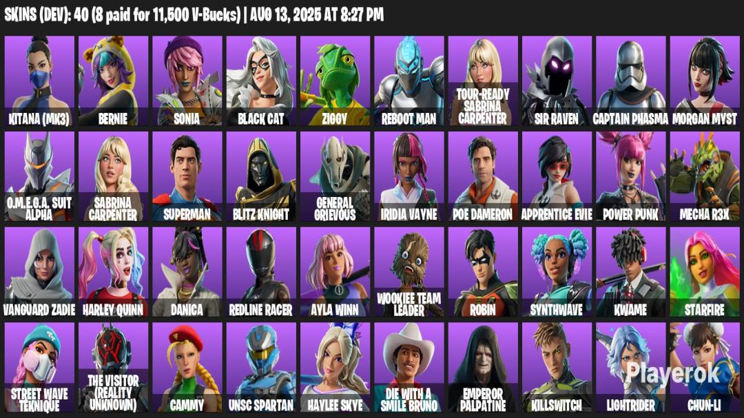 Diverse Fortnite Collection with 44 Unique Skins 🎭🖥