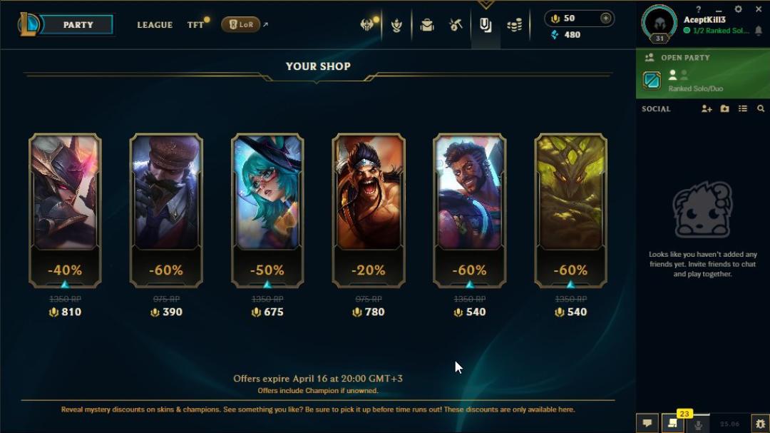 Silver Rank Account with 21 Champions and 5 Skins on EU West