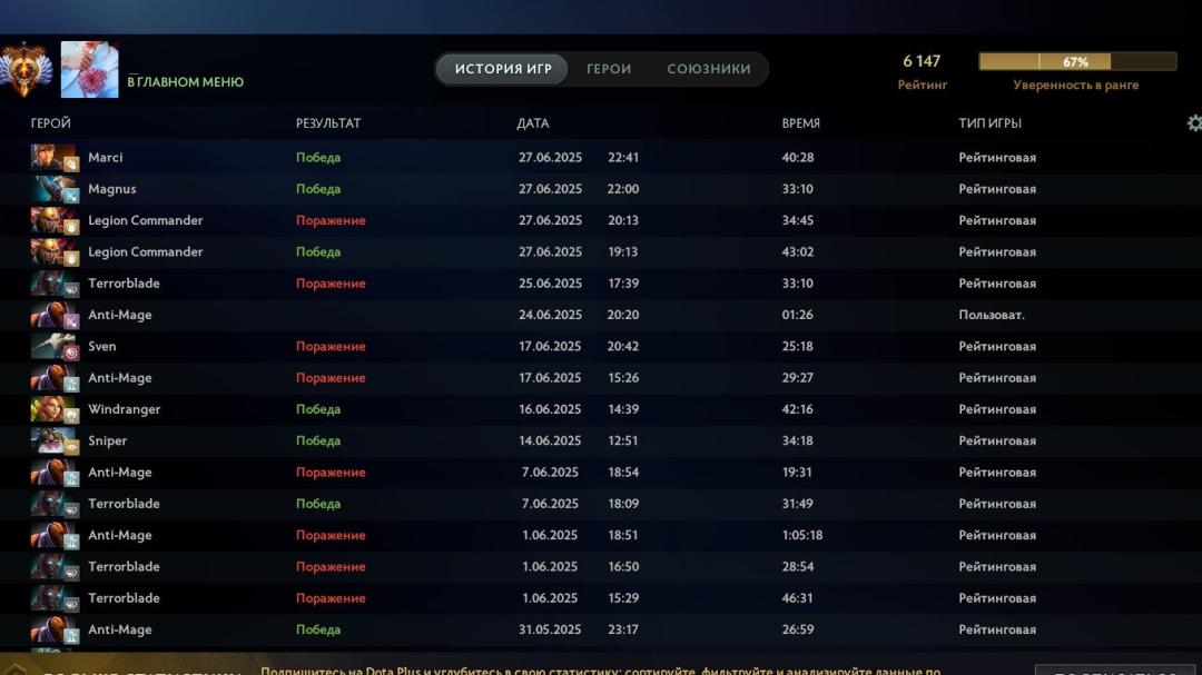 High-Ranked Dota 2 Account with 6067 MMR and 8919 Hours