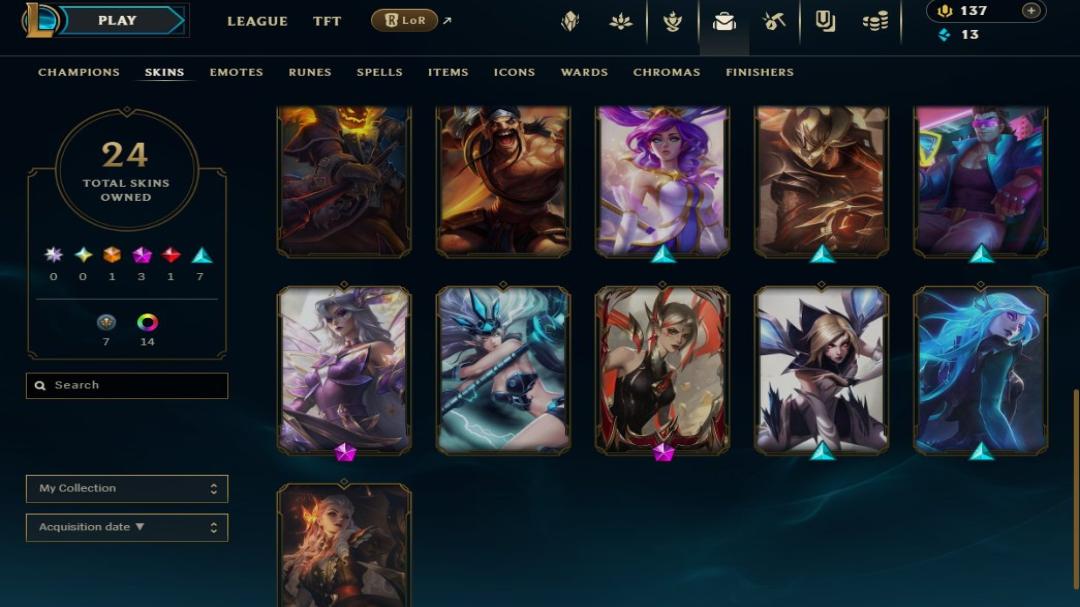 Diamond Account with 36 Champions and 34 Skins on EU West