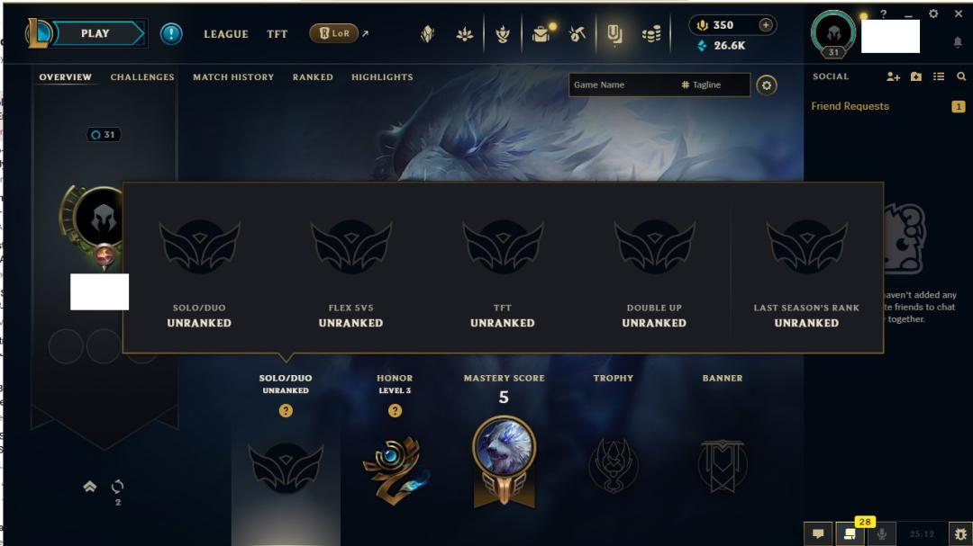 🎮 EU West | Level 30 | 1 Champion | Unranked 🛡