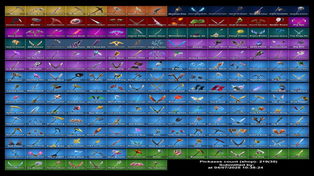 Exclusive PC Battle Royale Collection with 202 Unique Skins