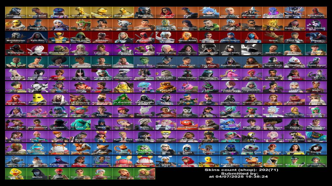 Exclusive PC Battle Royale Collection with 202 Unique Skins