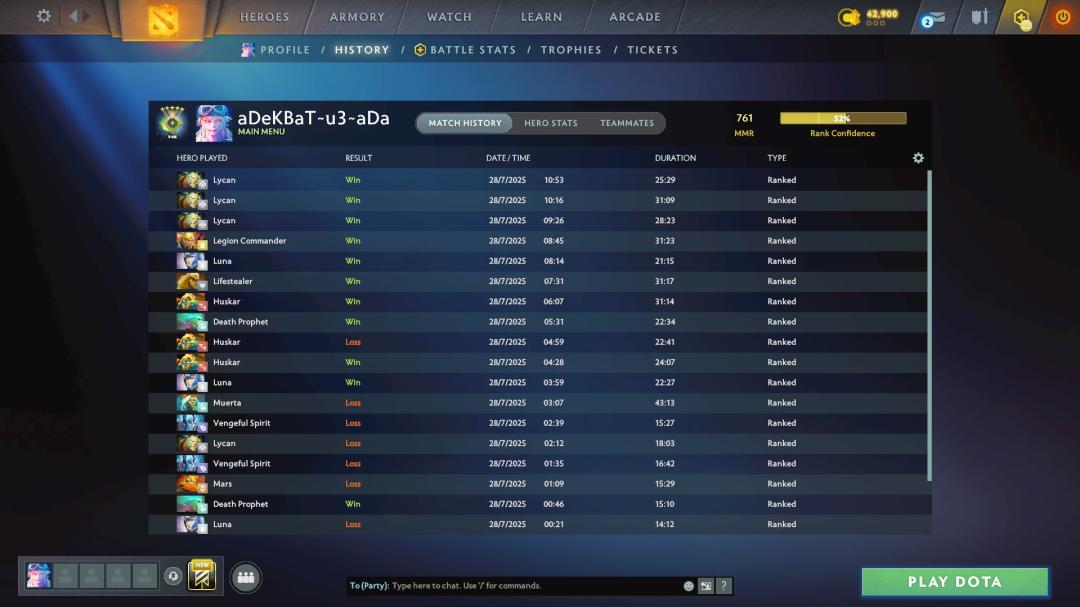 🏅 MMR 750 | 🕒 150h | 🛡 Integrity 10000