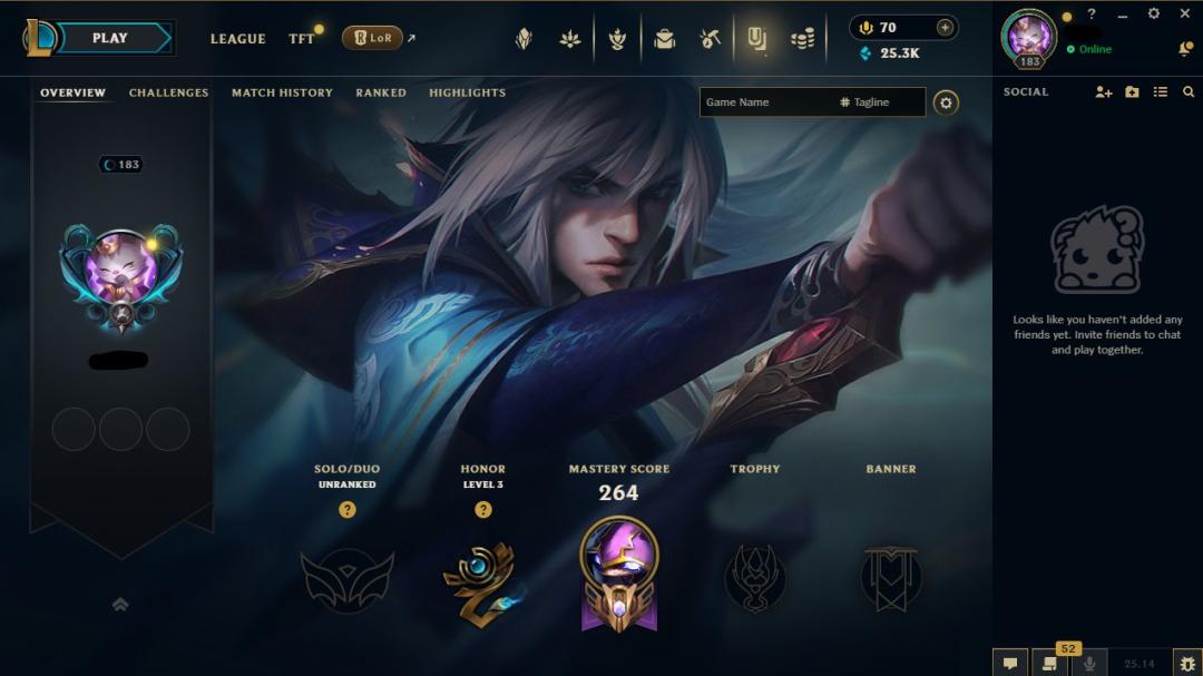 🎮 EU West | Level 183 | 86 Champions | 9 Skins | Unranked