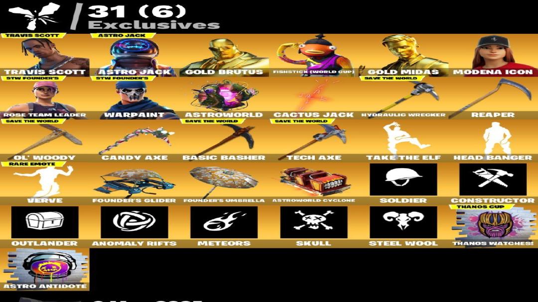 Diverse Fortnite Collection with 125 Unique Skins 🎭🖥