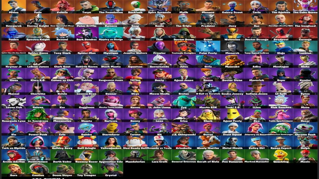 Diverse Fortnite Collection with 161 Unique Skins 🎭🖥