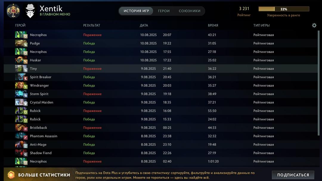 Dota 2 Account with 3231 MMR and 3338 Hours Played