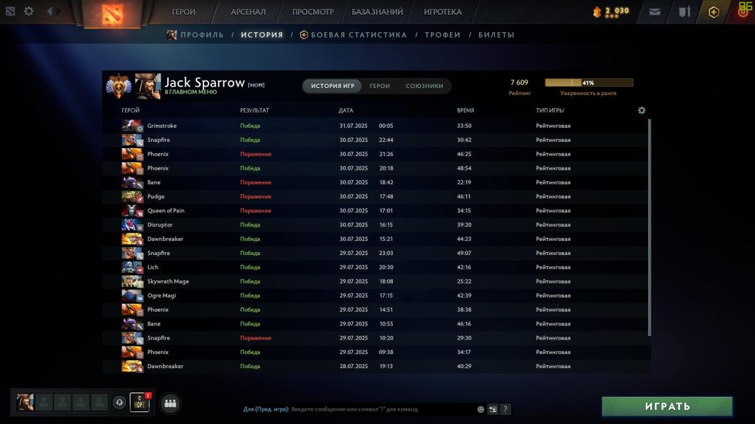 High-Ranked Dota 2 Account with Impressive MMR